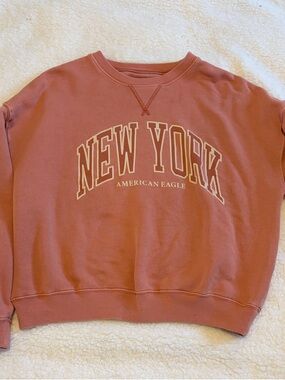 American Eagle Outfitters Dusty Rose New York Crewneck Sweater